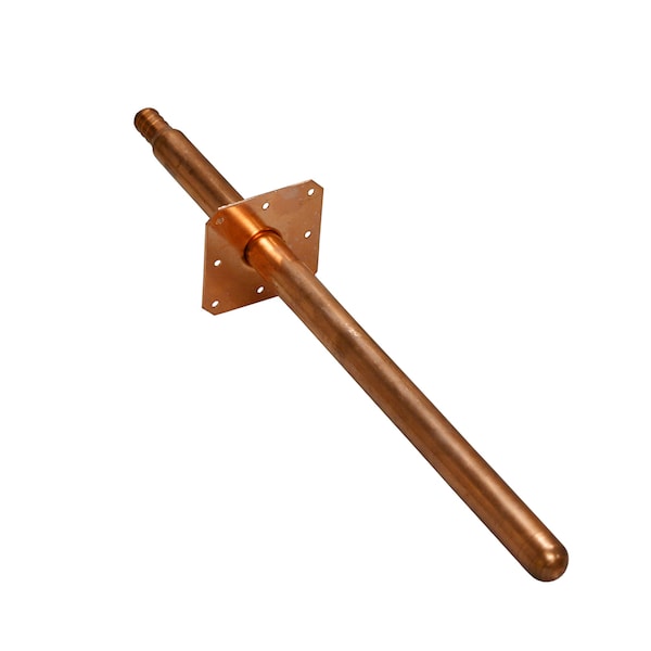 Jones Stephens 1/2 Crimp PEX F1807 Stub Out Strght W/ Sqr Mnt Flng, Closed End, 12L S72017 - main